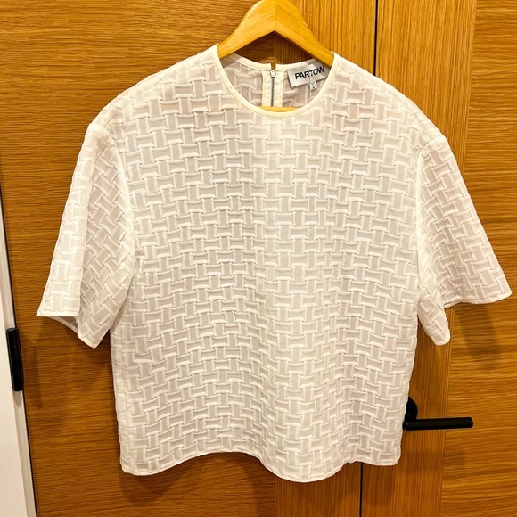 Partow | Seraphine | Basket Weave | Blouse | White | Size 6 | NWT - Picture 3 of 14